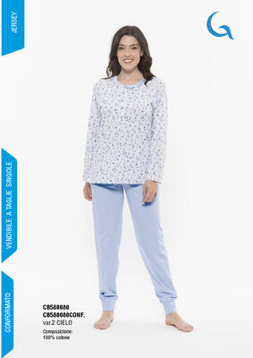 PIGIAMA DONNA M/L CB580080 Tellini S.r.l. Ingrosso Abbigliamento